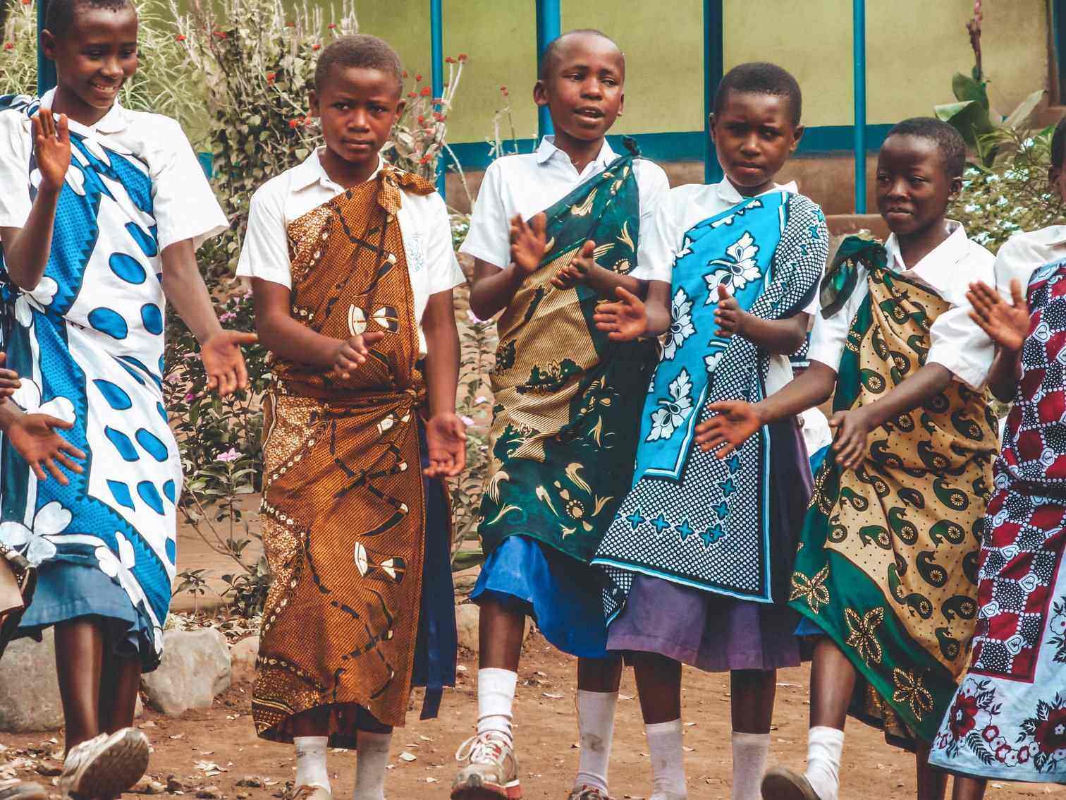 Tanzanian School Kids Dancing