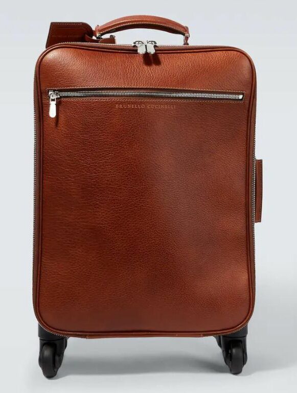 Brunello Cucinelli Grained Leather Suitcase