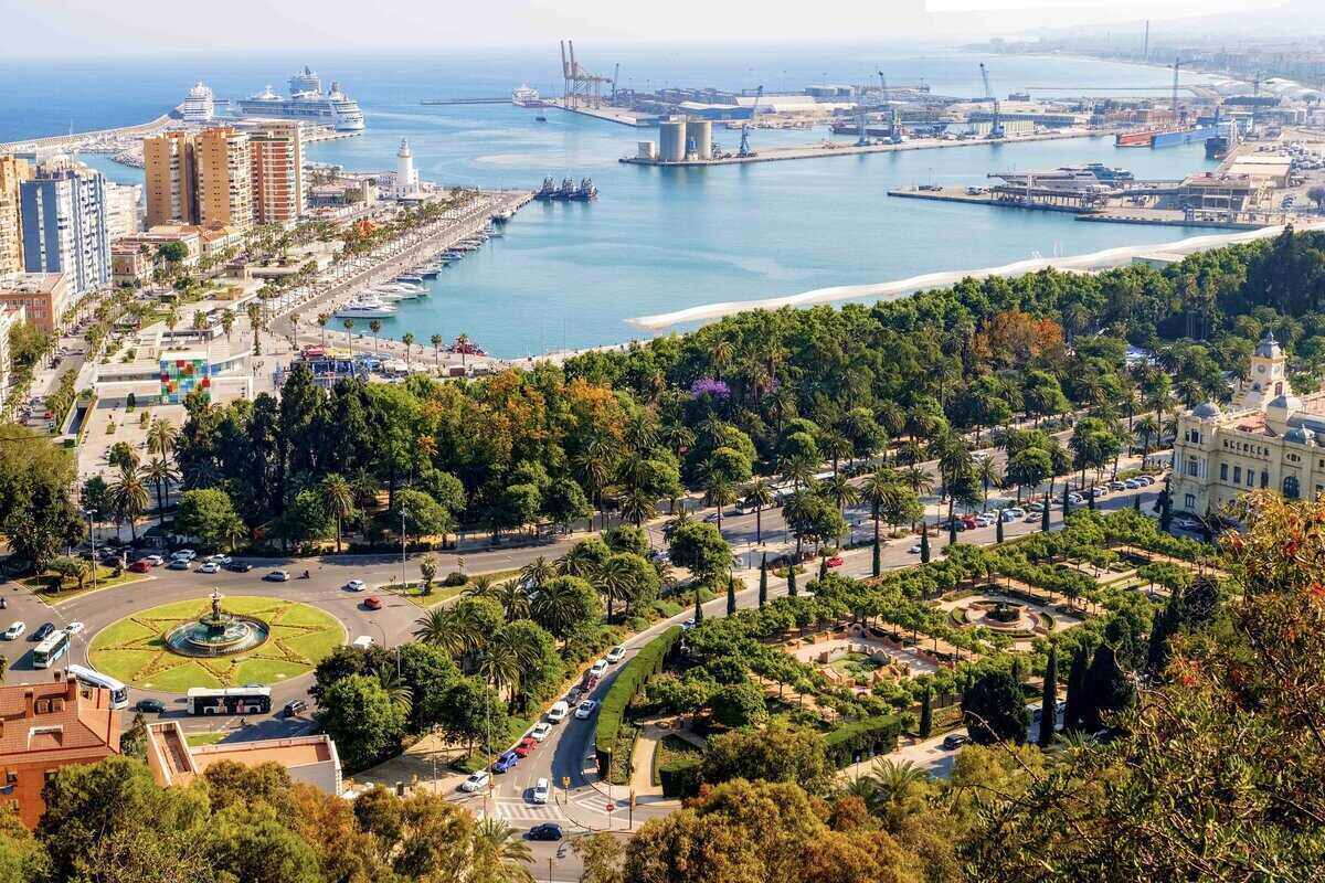 Malaga city and port, Andalucia, Costa del sol, Spain.