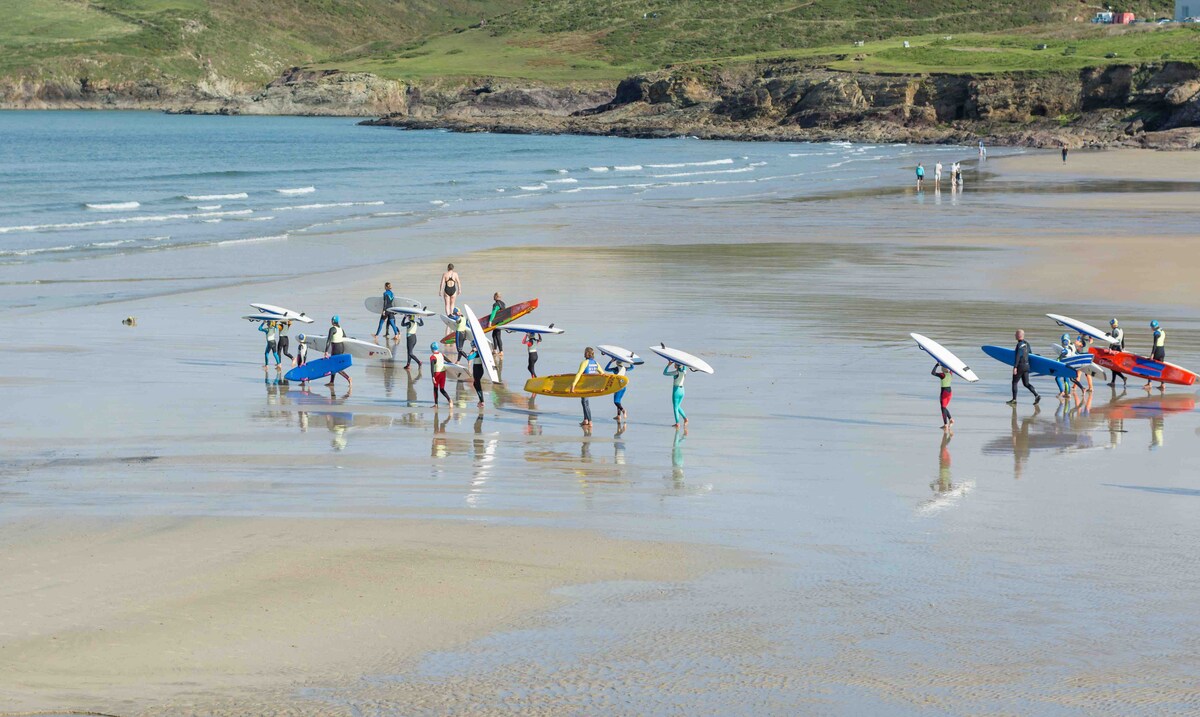Surfing near Padstow