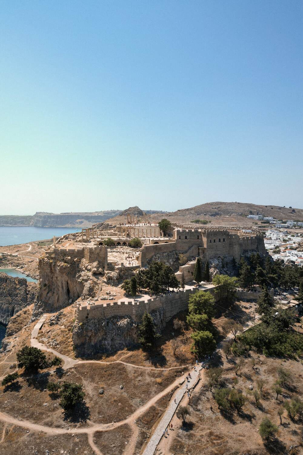 Drone View of Acropolis of Lindos