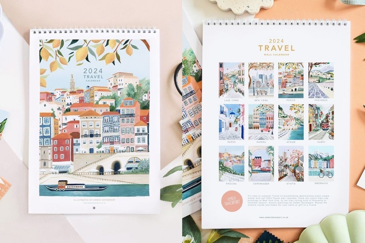 Travel-themed calendar