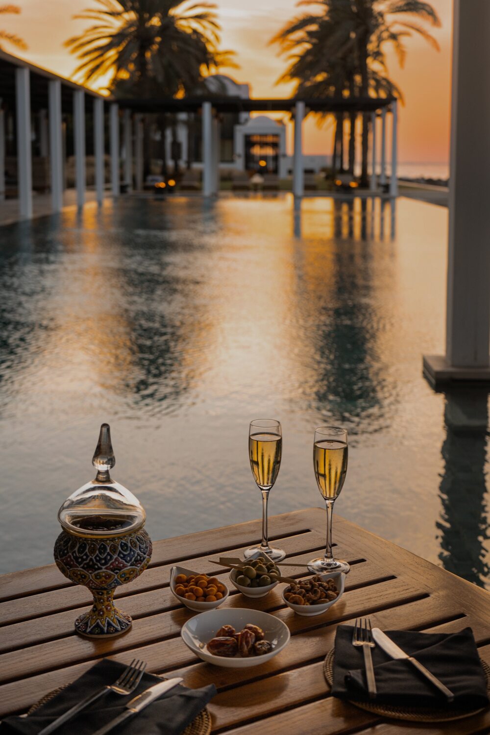 Champagne at the Chedi Pool