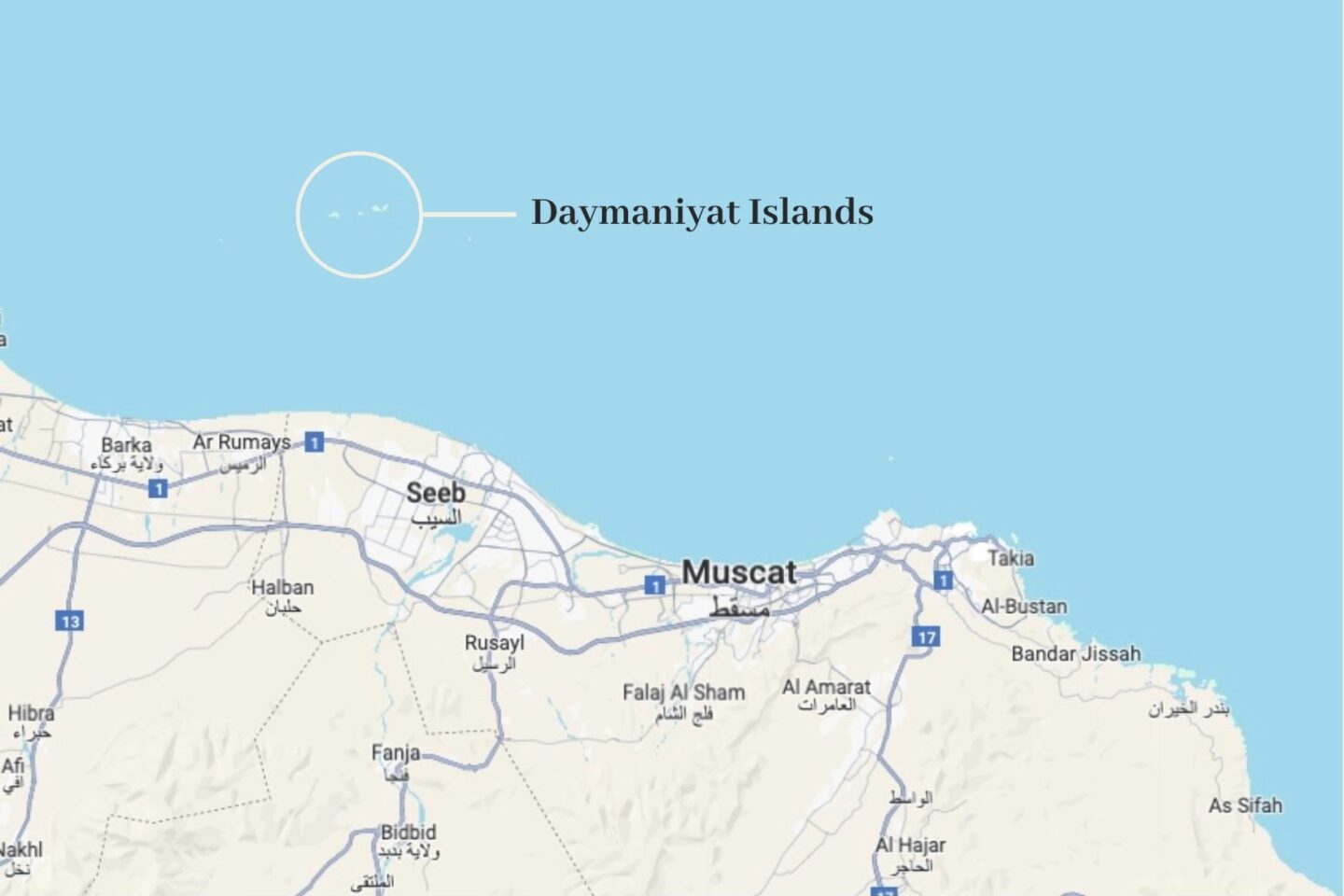 Daymaniyat Islands Map